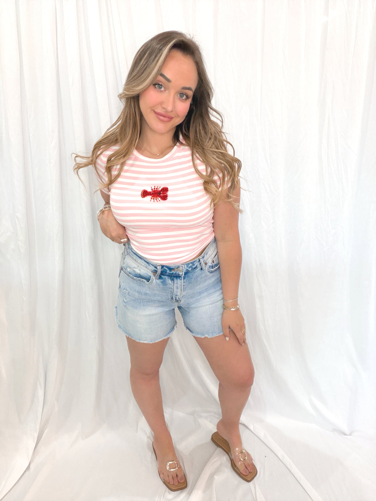 Embroidered Lobster Tee Shirt