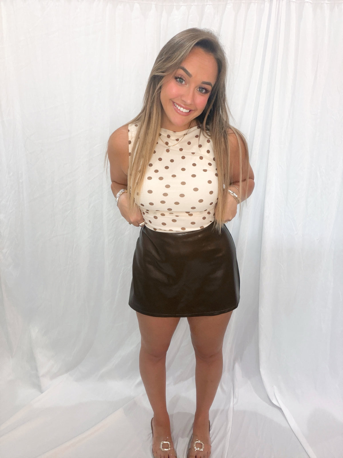 Pep Talk Leather Skort