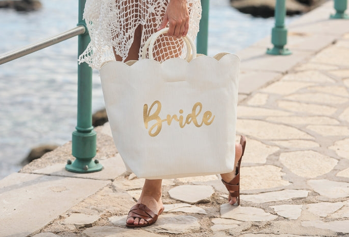 Scalloped Bride Tote