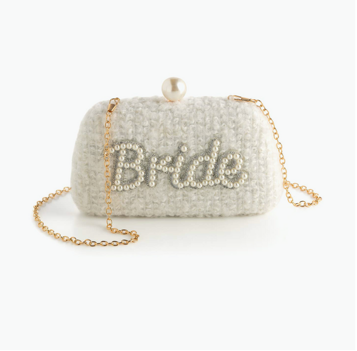 Pearl Boucle Bride Clutch