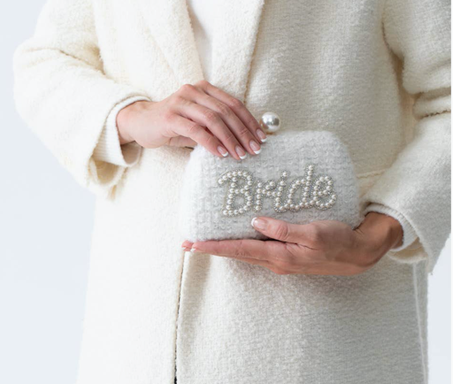 Pearl Boucle Bride Clutch